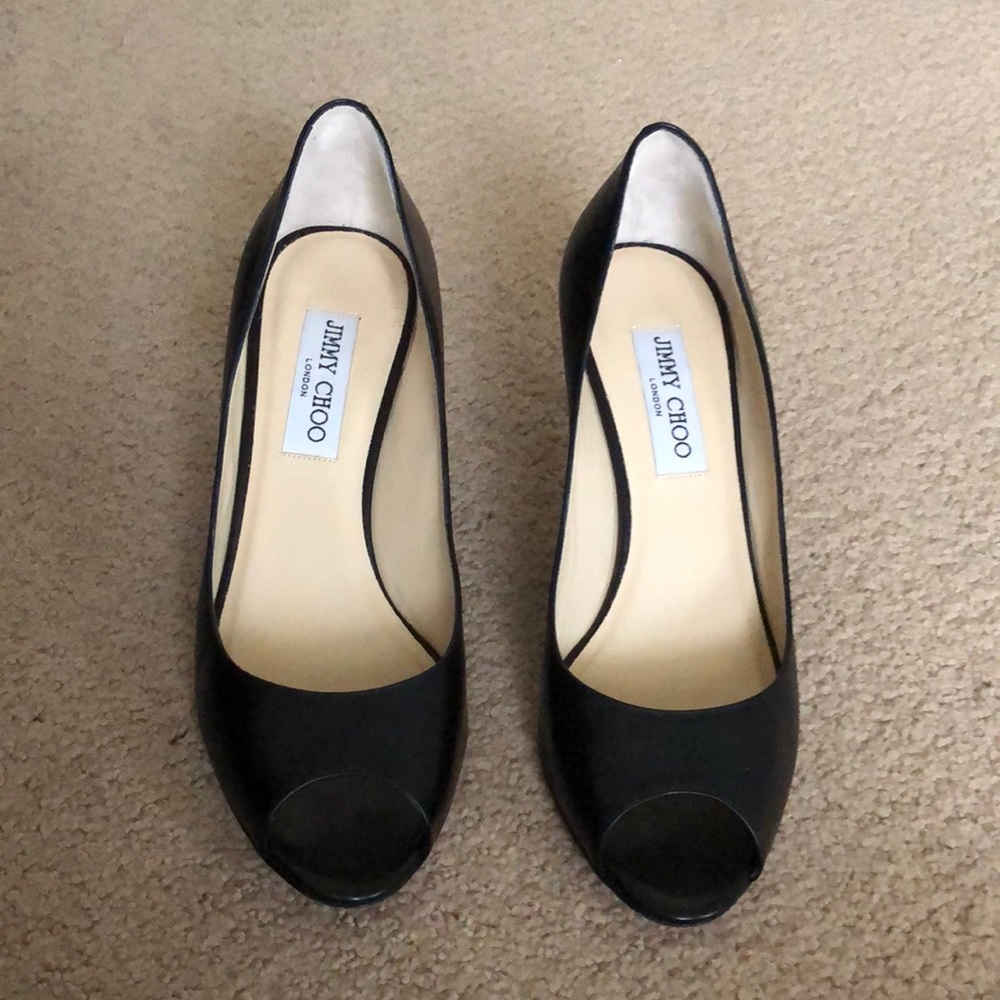 Jimmy Choo black peep toe pump size 38